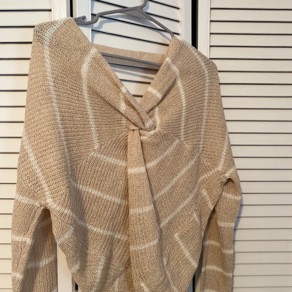 Cream and white striped sweater